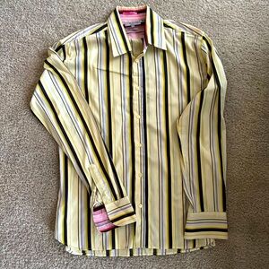 Ted Baker London Yellow Striped Dress Shirt